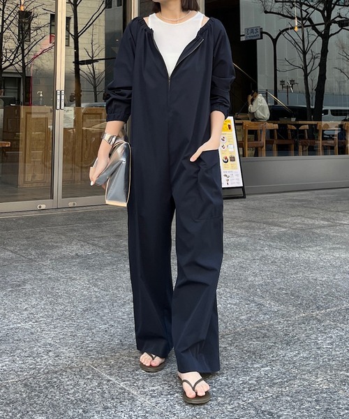 DOUDOU オールインワン テンセルデニムジャンプスーツ DouDou テンセル