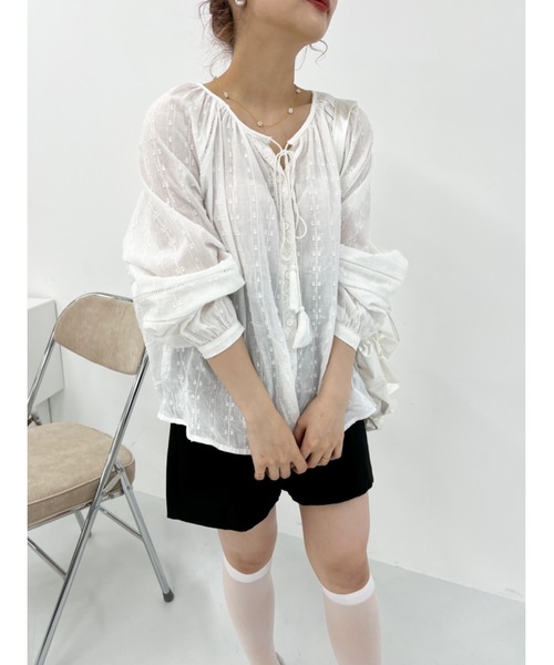 JUMELLE(ジュメロ)の「tassel voile blouse(シャツ/ブラウス・レディース・ホワイト・FREE)」の7枚目の写真