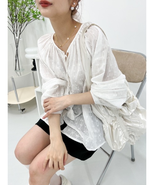 JUMELLE(ジュメロ)の「tassel voile blouse(シャツ/ブラウス・レディース・ホワイト・FREE)」の6枚目の写真