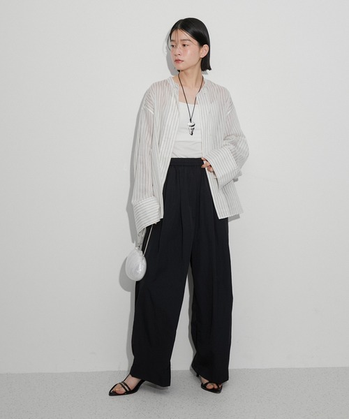 ADAM ET ROPE'（アダムエロペ）の「バックオープンシアーシャツ（シャツ/ブラウス・レディース・ホワイト系その他5/キナリ/ピンク・FREE）」の7枚目の写真