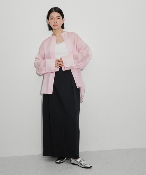 ADAM ET ROPE'（アダムエロペ）の「バックオープンシアーシャツ（シャツ/ブラウス・レディース・ホワイト系その他5/キナリ/ピンク・FREE）」の9枚目の写真