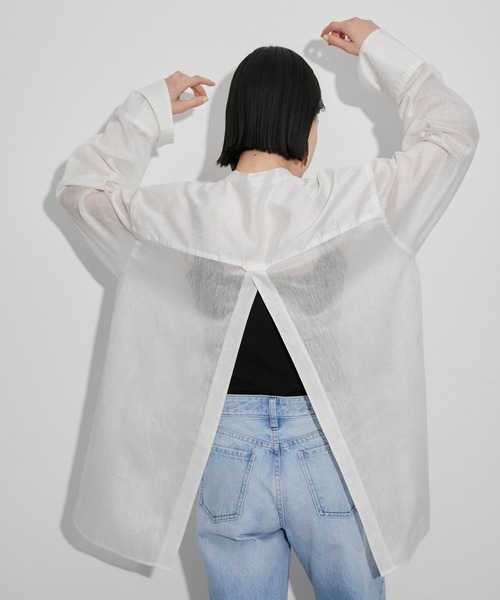 ADAM ET ROPE'（アダムエロペ）の「バックオープンシアーシャツ（シャツ/ブラウス・レディース・ホワイト系その他5/キナリ/ピンク・FREE）」の12枚目の写真