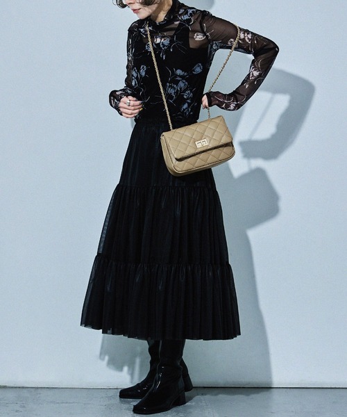 Fashion Letter(ファッションレター)の「チェーンショルダー キルティング ミニバッグ(ショルダーバッグ・レディース・ホワイト/ベージュ/ブラック・FREE)」の7枚目の写真