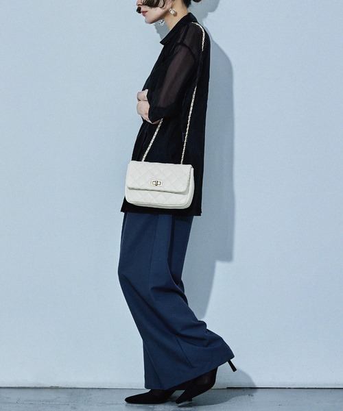 Fashion Letter(ファッションレター)の「チェーンショルダー キルティング ミニバッグ(ショルダーバッグ・レディース・ホワイト/ベージュ/ブラック・FREE)」の18枚目の写真