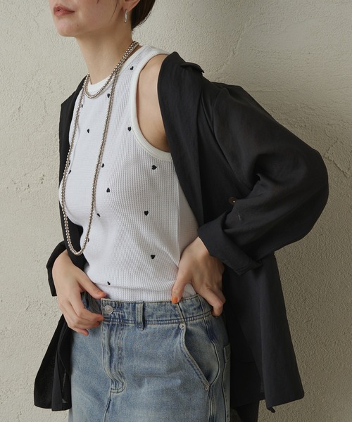 LOUNGEDRESS（ラウンジドレス）の「ハート刺繍タンク（Tシャツ