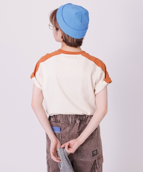 DOUBLE NAME（ダブルネーム）の「ＤＮＣ　ＲＥＴＯＲＯ　ＳＰＯＲＴＳ配色ラインＴＥＥ（Tシャツ/カットソー・レディース・グリーン/オフホワイト/ブラック・FREE）」の6枚目の写真