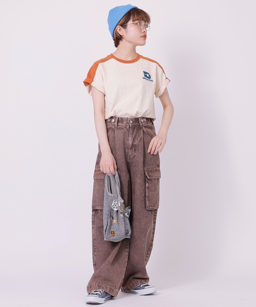 DOUBLE NAME（ダブルネーム）の「ＤＮＣ　ＲＥＴＯＲＯ　ＳＰＯＲＴＳ配色ラインＴＥＥ（Tシャツ/カットソー・レディース・グリーン/オフホワイト/ブラック・FREE）」の7枚目の写真