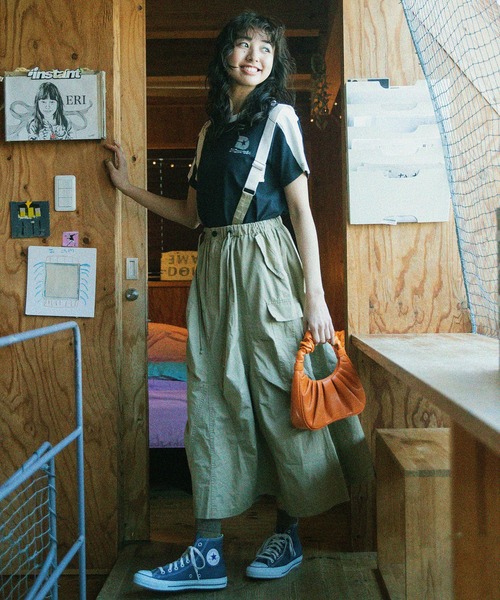 DOUBLE NAME（ダブルネーム）の「ＤＮＣ　ＲＥＴＯＲＯ　ＳＰＯＲＴＳ配色ラインＴＥＥ（Tシャツ/カットソー・レディース・グリーン/オフホワイト/ブラック・FREE）」の15枚目の写真