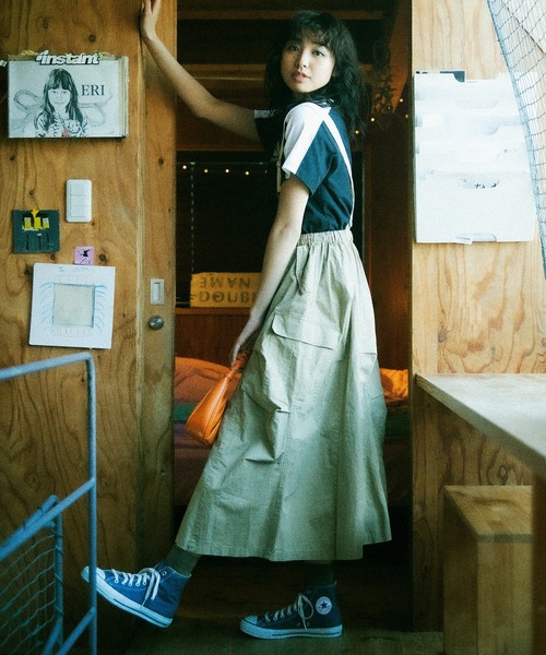 DOUBLE NAME（ダブルネーム）の「ＤＮＣ　ＲＥＴＯＲＯ　ＳＰＯＲＴＳ配色ラインＴＥＥ（Tシャツ/カットソー・レディース・グリーン/オフホワイト/ブラック・FREE）」の16枚目の写真