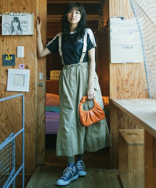 DOUBLE NAME（ダブルネーム）の「ＤＮＣ　ＲＥＴＯＲＯ　ＳＰＯＲＴＳ配色ラインＴＥＥ（Tシャツ/カットソー・レディース・グリーン/オフホワイト/ブラック・FREE）」の17枚目の写真