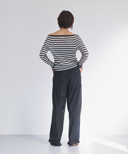 カーディガン Sheer boarder cardigan レディース セール】Sheer boarder cardigan（カーディガン/ボレロ）｜oll