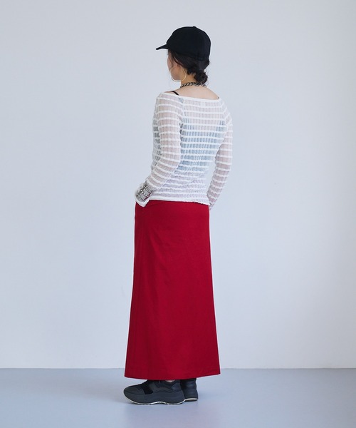 【セール】Sheer boarder cardigan(カーディガン/ボレロ)|oll(オール) 【セール】Sheer boarder cardigan(カーディガン/ボレロ)|oll(オール)