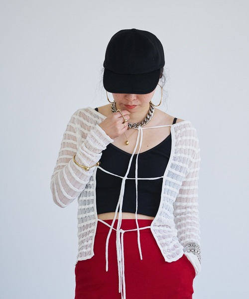 カーディガン Sheer boarder cardigan レディース セール】Sheer boarder cardigan（カーディガン/ボレロ）｜oll