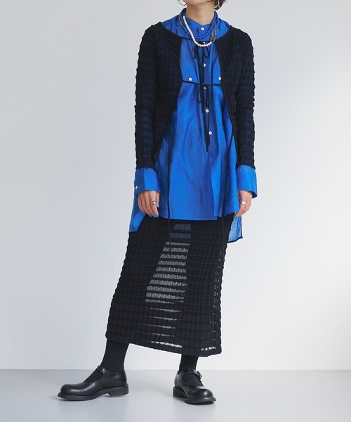 カーディガン Sheer boarder cardigan レディース セール】Sheer boarder cardigan（カーディガン/ボレロ）｜oll