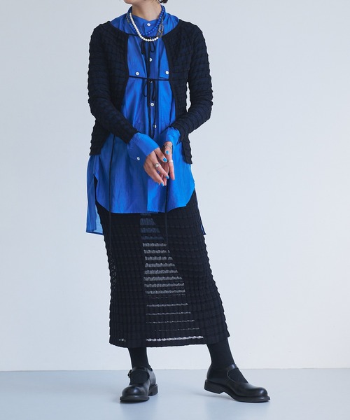 【セール】Sheer boarder cardigan(カーディガン/ボレロ)|oll(オール) 【セール】Sheer boarder cardigan(カーディガン/ボレロ)|oll(オール)