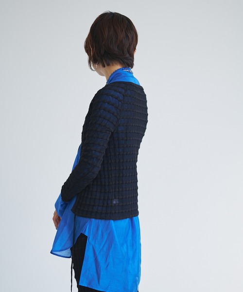 セール】Sheer boarder cardigan（カーディガン/ボレロ）｜oll