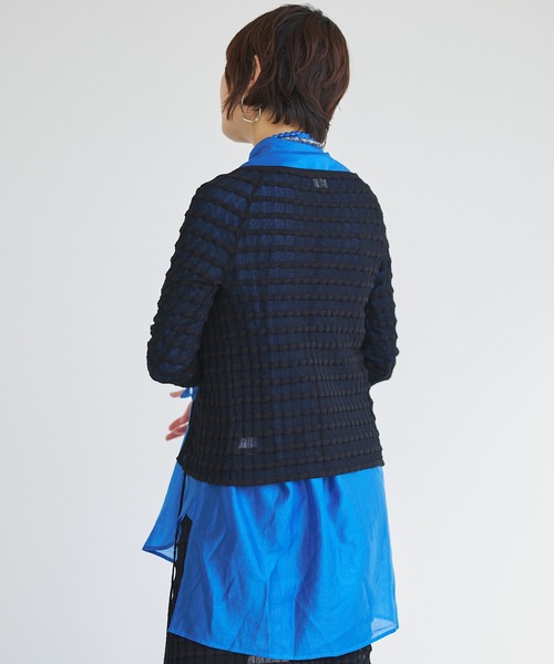 【セール】Sheer boarder cardigan(カーディガン/ボレロ)|oll(オール) 【セール】Sheer boarder cardigan(カーディガン/ボレロ)|oll(オール)