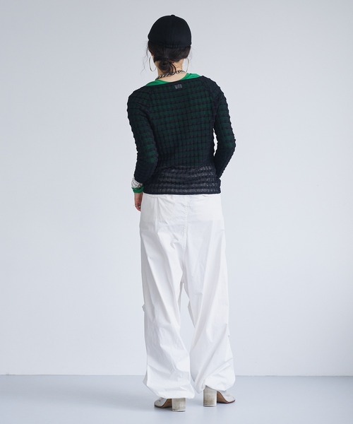 【セール】Sheer boarder cardigan(カーディガン/ボレロ)|oll(オール) 【セール】Sheer boarder cardigan(カーディガン/ボレロ)|oll(オール)