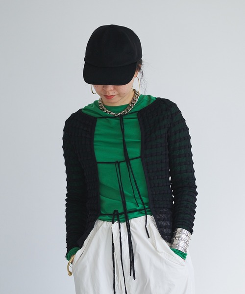 【セール】Sheer boarder cardigan(カーディガン/ボレロ)|oll(オール) 【セール】Sheer boarder cardigan(カーディガン/ボレロ)|oll(オール)