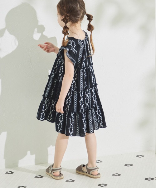 【新品】アフタヌーンティー　メゾンサジュー　ティアードワンピース　刺繍ストライプ 3460000017115_9_d00001.jpg