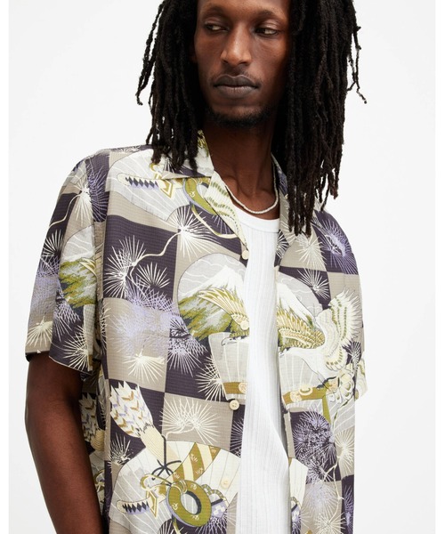 ALLSAINTS(オールセインツ)の「SEBASTIAN FLORAL PRINT RELAXED FIT SHIRT | SEBASTIAN フローラル プリント リラックス フィット シャツ(シャツ/ブラウス・メンズ・グレー系その他・S/M/XL/L/XS)」の3枚目の写真