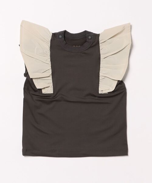 maarook(マルーク)の「冷感ストレッチ形状記憶フリルTシャツ(Tシャツ/カットソー・キッズ・チャコール/パープル・90cm/100cm/110cm/120cm/130cm)」の4枚目の写真