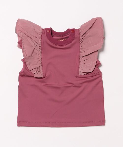 maarook(マルーク)の「冷感ストレッチ形状記憶フリルTシャツ(Tシャツ/カットソー・キッズ・チャコール/パープル・90cm/100cm/110cm/120cm/130cm)」の3枚目の写真