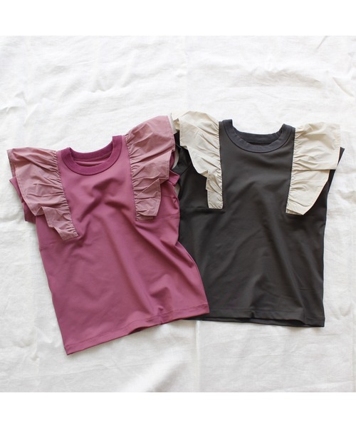 maarook(マルーク)の「冷感ストレッチ形状記憶フリルTシャツ(Tシャツ/カットソー・キッズ・チャコール/パープル・90cm/100cm/110cm/120cm/130cm)」の18枚目の写真