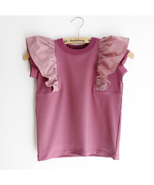 maarook(マルーク)の「冷感ストレッチ形状記憶フリルTシャツ(Tシャツ/カットソー・キッズ・チャコール/パープル・90cm/100cm/110cm/120cm/130cm)」の17枚目の写真