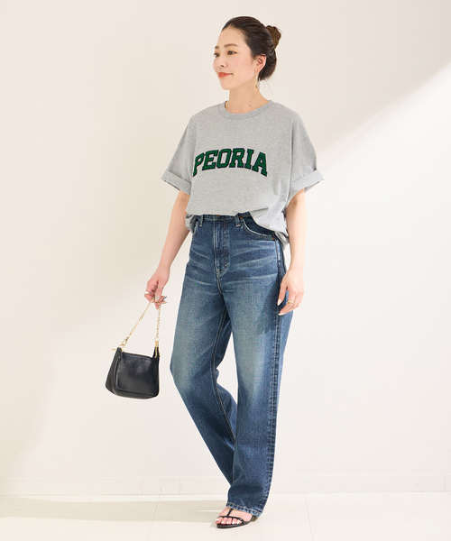 B.C STOCK(ベーセーストック)の「ラメ刺繍ロゴTEE(Tシャツ/カットソー・レディース・ホワイト/チャコールグレー/ネイビー・FREE)」の5枚目の写真
