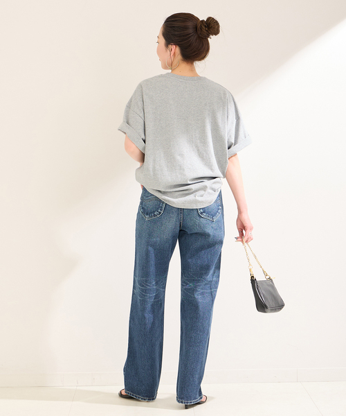 B.C STOCK(ベーセーストック)の「ラメ刺繍ロゴTEE(Tシャツ/カットソー・レディース・ホワイト/チャコールグレー/ネイビー・FREE)」の7枚目の写真