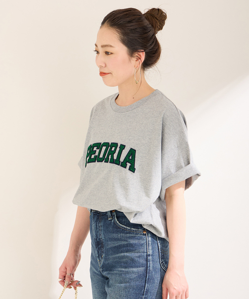 B.C STOCK(ベーセーストック)の「ラメ刺繍ロゴTEE(Tシャツ/カットソー・レディース・ホワイト/チャコールグレー/ネイビー・FREE)」の9枚目の写真