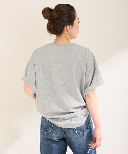 B.C STOCK(ベーセーストック)の「ラメ刺繍ロゴTEE(Tシャツ/カットソー・レディース・ホワイト/チャコールグレー/ネイビー・FREE)」の11枚目の写真