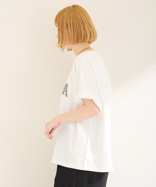 B.C STOCK(ベーセーストック)の「ラメ刺繍ロゴTEE(Tシャツ/カットソー・レディース・ホワイト/チャコールグレー/ネイビー・FREE)」の20枚目の写真
