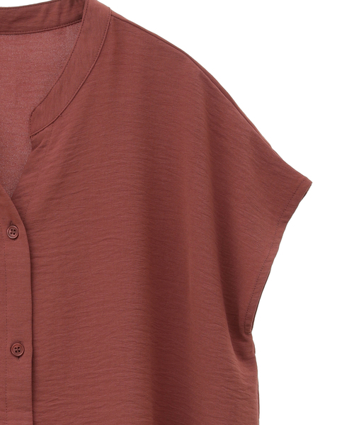 SOFFITTO（ソフィット）の「らくちんケア＆ICEclothバンドカラースレンチスリーブシャツ(取り扱い店舗限定)（シャツ/ブラウス・レディース・ネイビー/オフホワイト/マスタード/テラコッタ・FREE）」の7枚目の写真