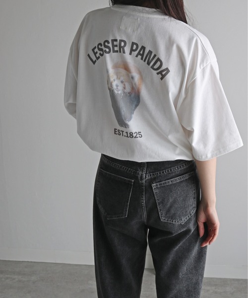 COURO(コウロ)の「アニマルワンポイント刺繍バックプリントTシャツ(Tシャツ/カットソー・レディース・ホワイト系7/ホワイト系8/ホワイト/ホワイト系4/ホワイト系6/ホワイト系3/ホワイト系5/ホワイト系/ホワイト系1/ホワイト系2・M/L/XL)」の5枚目の写真
