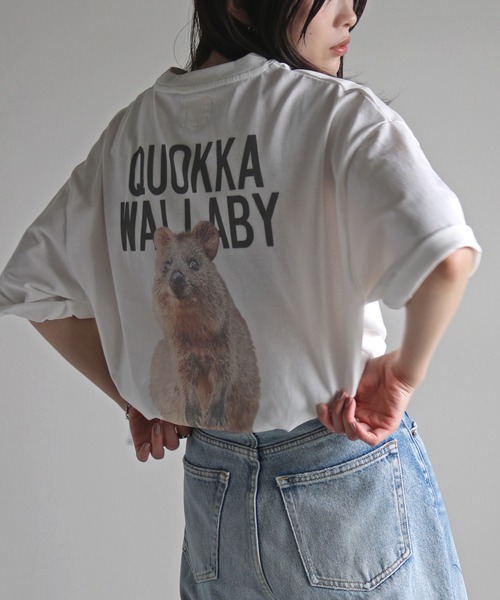 COURO(コウロ)の「アニマルワンポイント刺繍バックプリントTシャツ(Tシャツ/カットソー・レディース・ホワイト系7/ホワイト系8/ホワイト/ホワイト系4/ホワイト系6/ホワイト系3/ホワイト系5/ホワイト系/ホワイト系1/ホワイト系2・M/L/XL)」の7枚目の写真