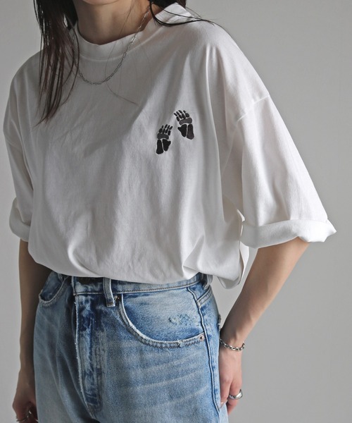 COURO(コウロ)の「アニマルワンポイント刺繍バックプリントTシャツ(Tシャツ/カットソー・レディース・ホワイト系7/ホワイト系8/ホワイト/ホワイト系4/ホワイト系6/ホワイト系3/ホワイト系5/ホワイト系/ホワイト系1/ホワイト系2・M/L/XL)」の13枚目の写真