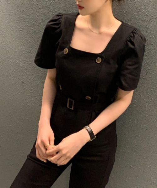N.s(エヌドットエス)の「ダブルボタンスクエアネックブラウス(シャツ/ブラウス・レディース・ブラック/ベージュ/アイボリー・FREE)」の19枚目の写真