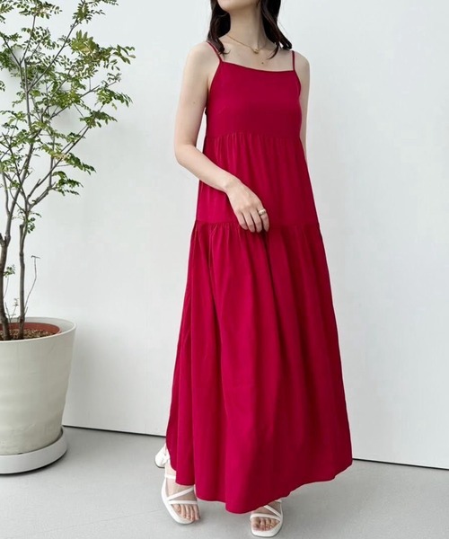 one after another NICE CLAUP（ワンアフターアナザーナイスクラップ）の「肩リボンティアードワンピース/WEB限定アイテム/リバイバル（ワンピース・レディース・ブラック/アイボリー/レッド/ピンク/グレー・MEDIUM/SMALL）」の16枚目の写真