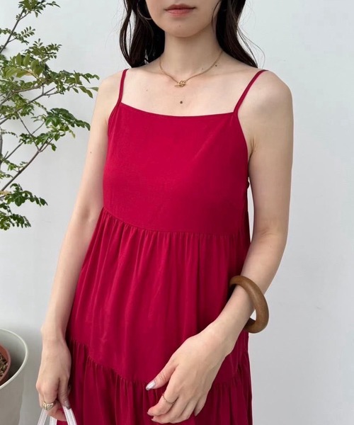 one after another NICE CLAUP（ワンアフターアナザーナイスクラップ）の「肩リボンティアードワンピース/WEB限定アイテム/リバイバル（ワンピース・レディース・ブラック/アイボリー/レッド/ピンク/グレー・MEDIUM/SMALL）」の18枚目の写真