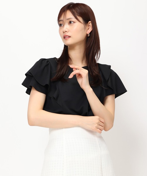 MISCH MASCH(ミッシュマッシュ)の「■2024春夏新作■フレア袖パールカットブラウス/MM428102(シャツ/ブラウス・レディース・グレー/モカ/ホワイト/ブラック・フリ-)」の17枚目の写真