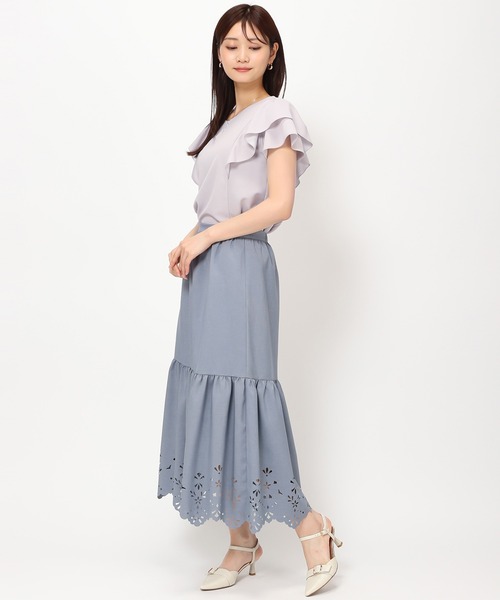 MISCH MASCH(ミッシュマッシュ)の「■2024春夏新作■フレア袖パールカットブラウス/MM428102(シャツ/ブラウス・レディース・グレー/モカ/ホワイト/ブラック・フリ-)」の22枚目の写真