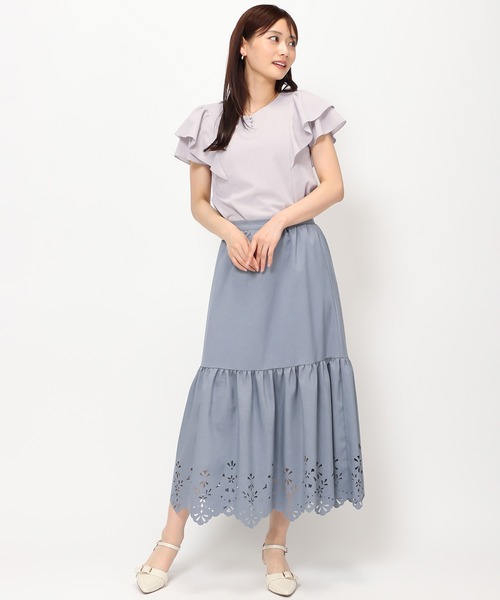 MISCH MASCH(ミッシュマッシュ)の「■2024春夏新作■フレア袖パールカットブラウス/MM428102(シャツ/ブラウス・レディース・グレー/モカ/ホワイト/ブラック・フリ-)」の20枚目の写真