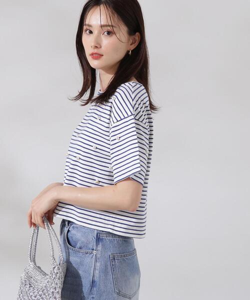 PROPORTION BODY DRESSING（プロポーションボディドレッシング）の「パールＴシャツ / 1214260601（Tシャツ/カットソー・レディース・ダークネイビー/ホワイト/ブルー系その他・FREE）」の21枚目の写真