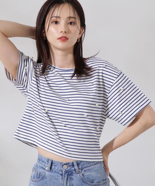 PROPORTION BODY DRESSING（プロポーションボディドレッシング）の「パールＴシャツ / 1214260601（Tシャツ/カットソー・レディース・ダークネイビー/ホワイト/ブルー系その他・FREE）」の20枚目の写真