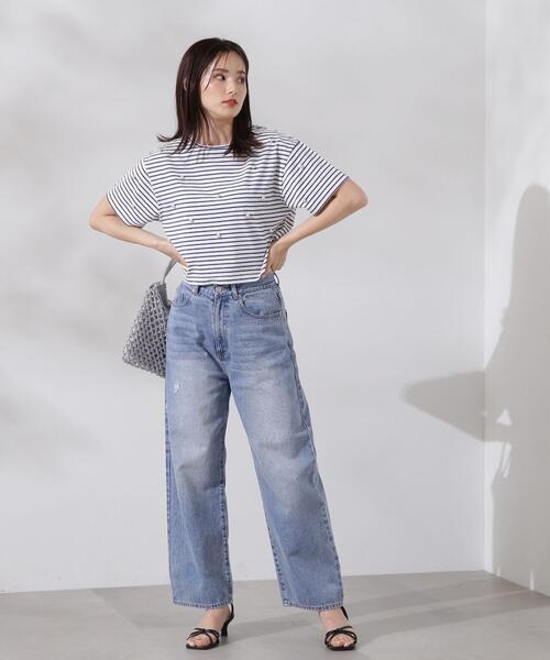 PROPORTION BODY DRESSING（プロポーションボディドレッシング）の「パールＴシャツ / 1214260601（Tシャツ/カットソー・レディース・ダークネイビー/ホワイト/ブルー系その他・FREE）」の19枚目の写真