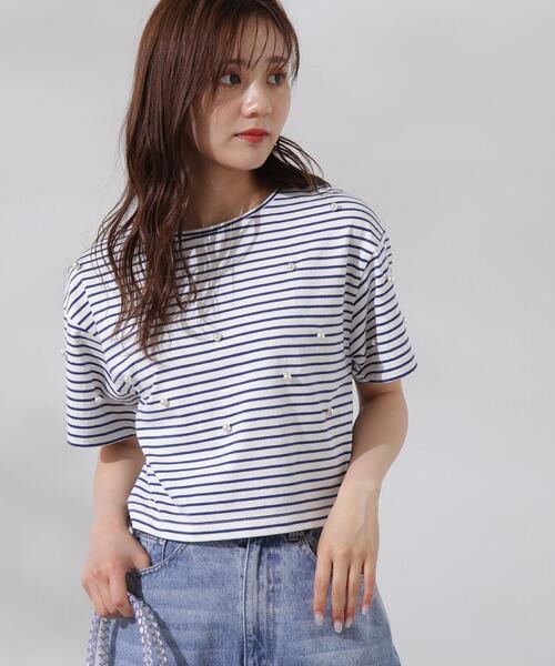 PROPORTION BODY DRESSING（プロポーションボディドレッシング）の「パールＴシャツ / 1214260601（Tシャツ/カットソー・レディース・ダークネイビー/ホワイト/ブルー系その他・FREE）」の18枚目の写真