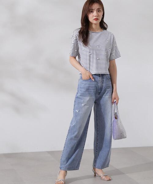 PROPORTION BODY DRESSING（プロポーションボディドレッシング）の「パールＴシャツ / 1214260601（Tシャツ/カットソー・レディース・ダークネイビー/ホワイト/ブルー系その他・FREE）」の17枚目の写真