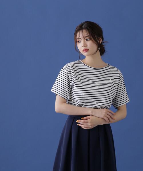 PROPORTION BODY DRESSING（プロポーションボディドレッシング）の「パールＴシャツ / 1214260601（Tシャツ/カットソー・レディース・ダークネイビー/ホワイト/ブルー系その他・FREE）」の14枚目の写真